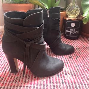 Vince Camuto Heeled Tassle Ankle Bootie